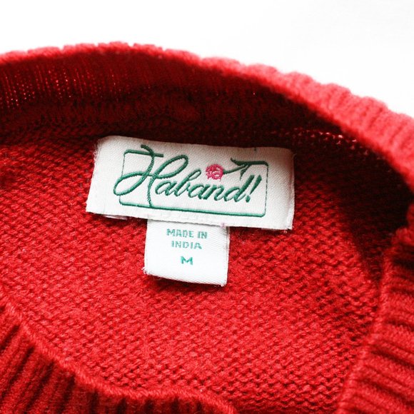 Women's Red Knitted Sweater - Picture 6 of 6